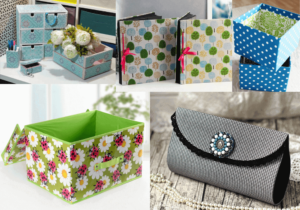 Cartonagem revestida com tecido: exemplo de artesanato em papelão