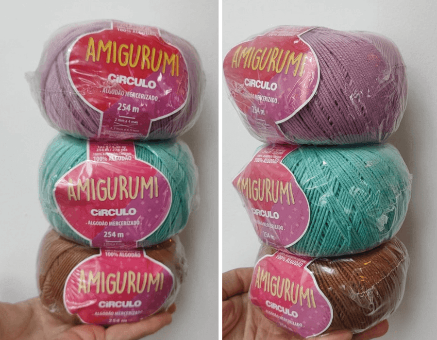 Novelos de Fio Amigurumi Círculo em diferentes cores
